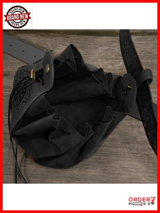 Viking Renaissance Belt Pouch Purse with Leather Bracers & Hook Strap Medieval